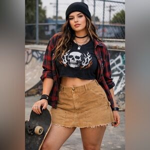 Carhartt Distressed Utility Mini Skirt Workwear Grunge Streetwear Y2K Custom